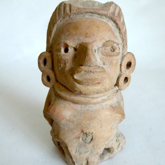 Other - ANCIENT PRE-COLUMBIAN CLAY POTTERY EARTHENWARE SEATED FEMALE ARTIFACT (DAMAGED)
